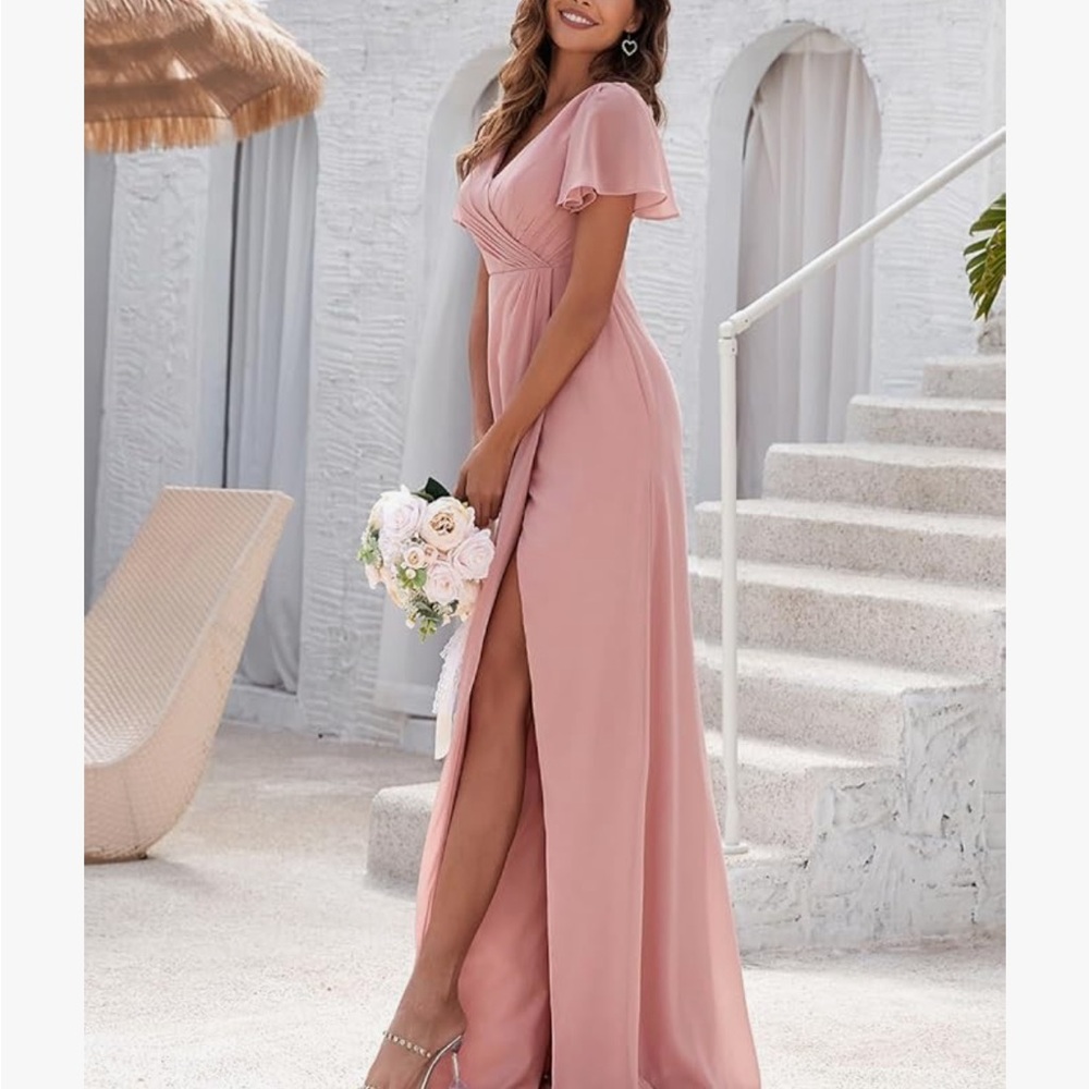 Elegant Pink Evening Gown brand new